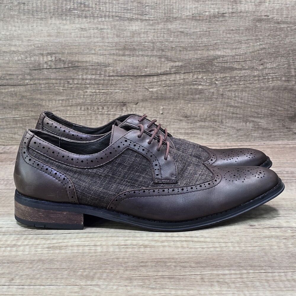 Vionic 505 Roth Men's Size 12 Brown Leather Wingtip Derby Shoes (TVM4182)